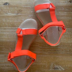 ORANGE PLATFORM nwob summer espadrille sandals